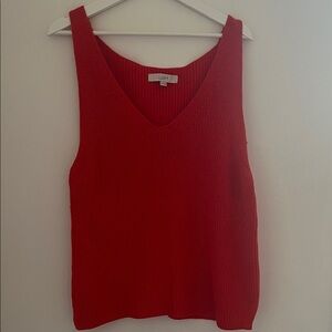 LOFT Women's Vibrant Red Sleeveless Knit Top